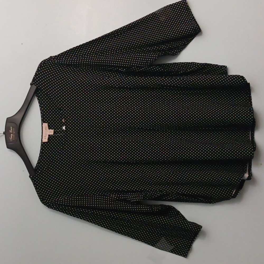 Philosophy size 3X women's black with white polka-dot 3/4 Sleeve Boxy Blouse.